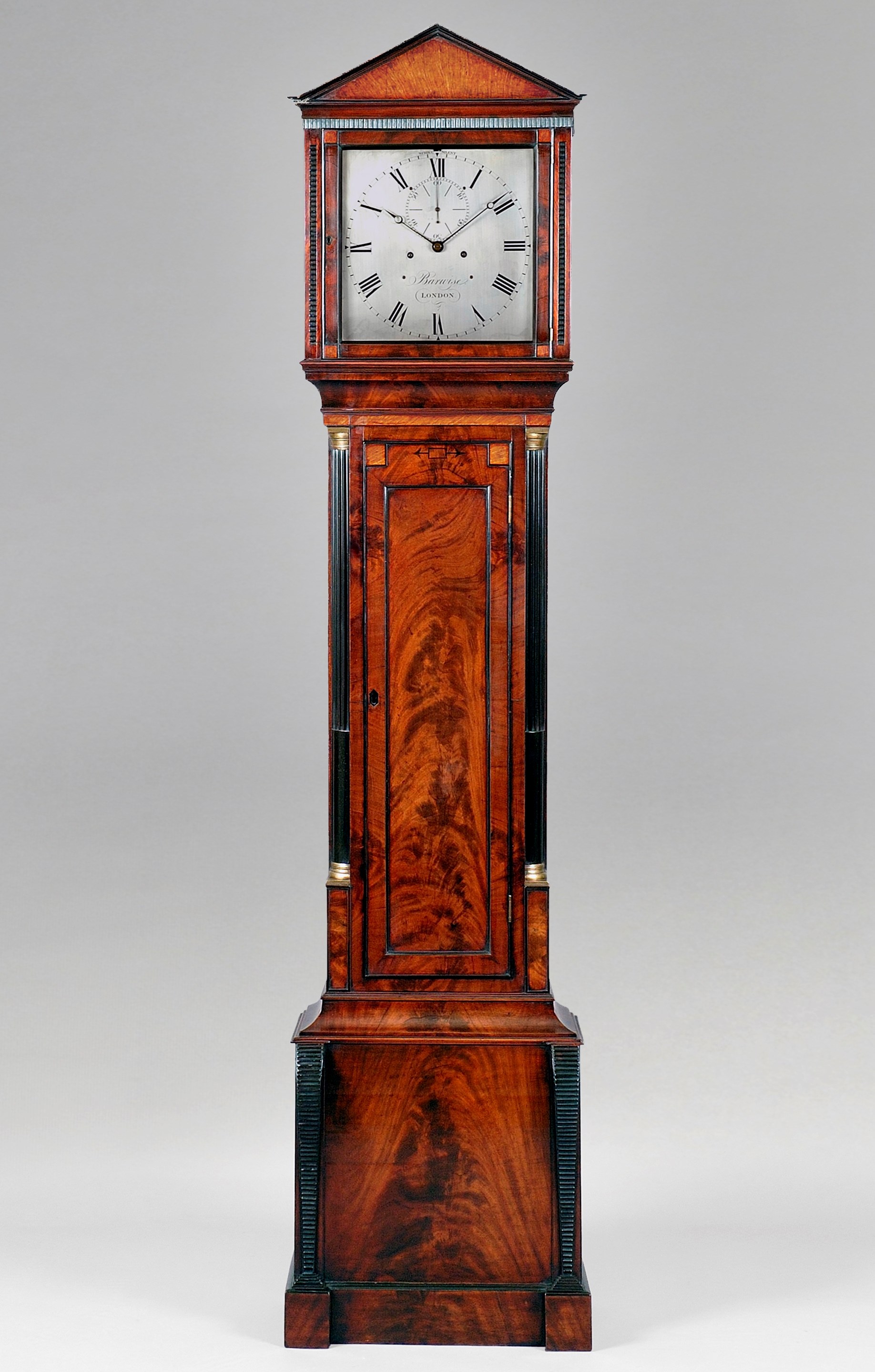 19TH CENTURY ANTIQUE REGENCY MAHOGANY LONGCASE CLOCK BY JOHN BARWISE OF LONDON